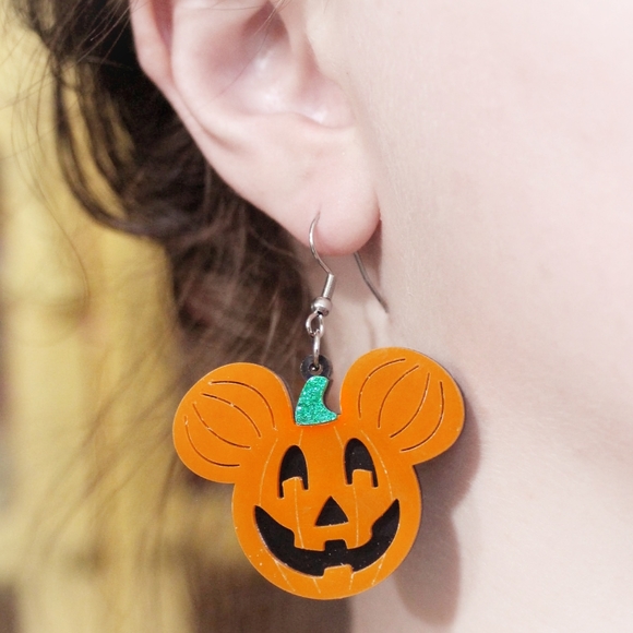 Disney Jack-o-Lantern Halloween pumpkin earrings - Picture 2 of 12